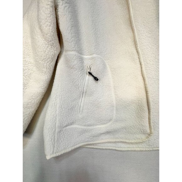 T By Talbots Womens Fleece Zip-Up Jacket Pockets Size M Ivory - Picture 5 of 11